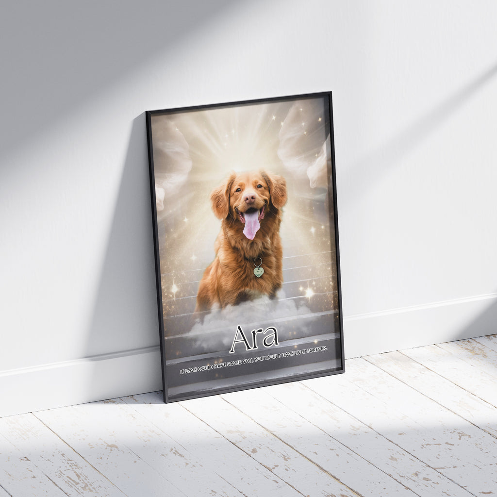 Stairway to Heaven – Pet Memorial Portrait

Trappan till Himlen – Minnestavla för Husdjur 