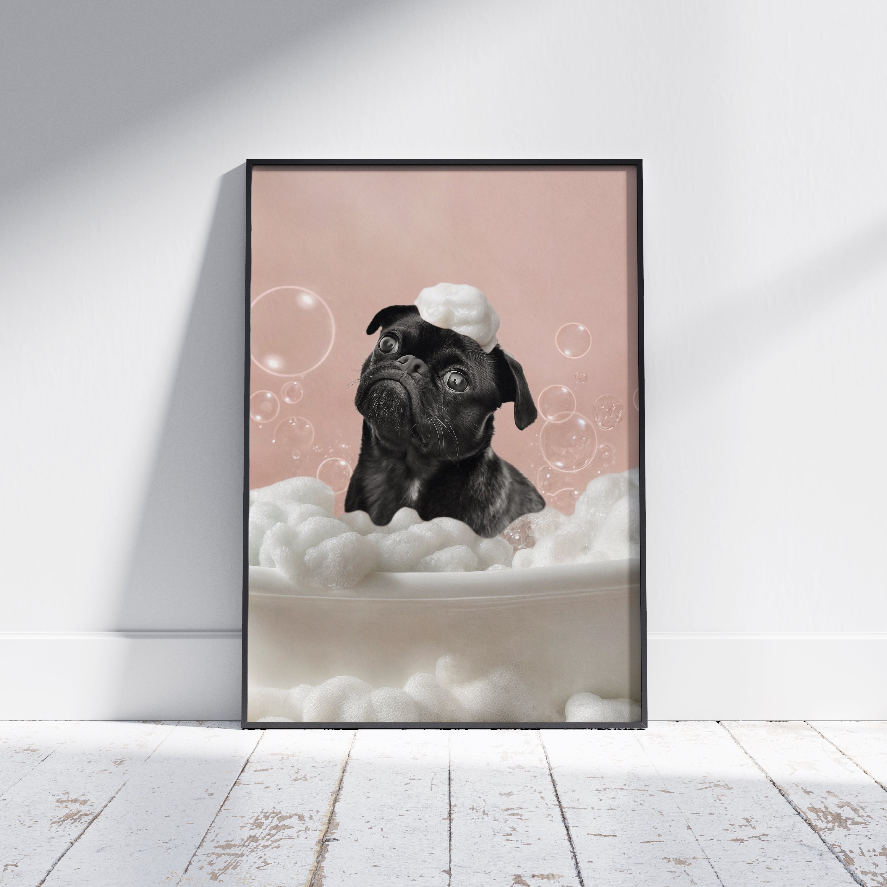 Bubbelbad – Roligt Husdjursporträtt