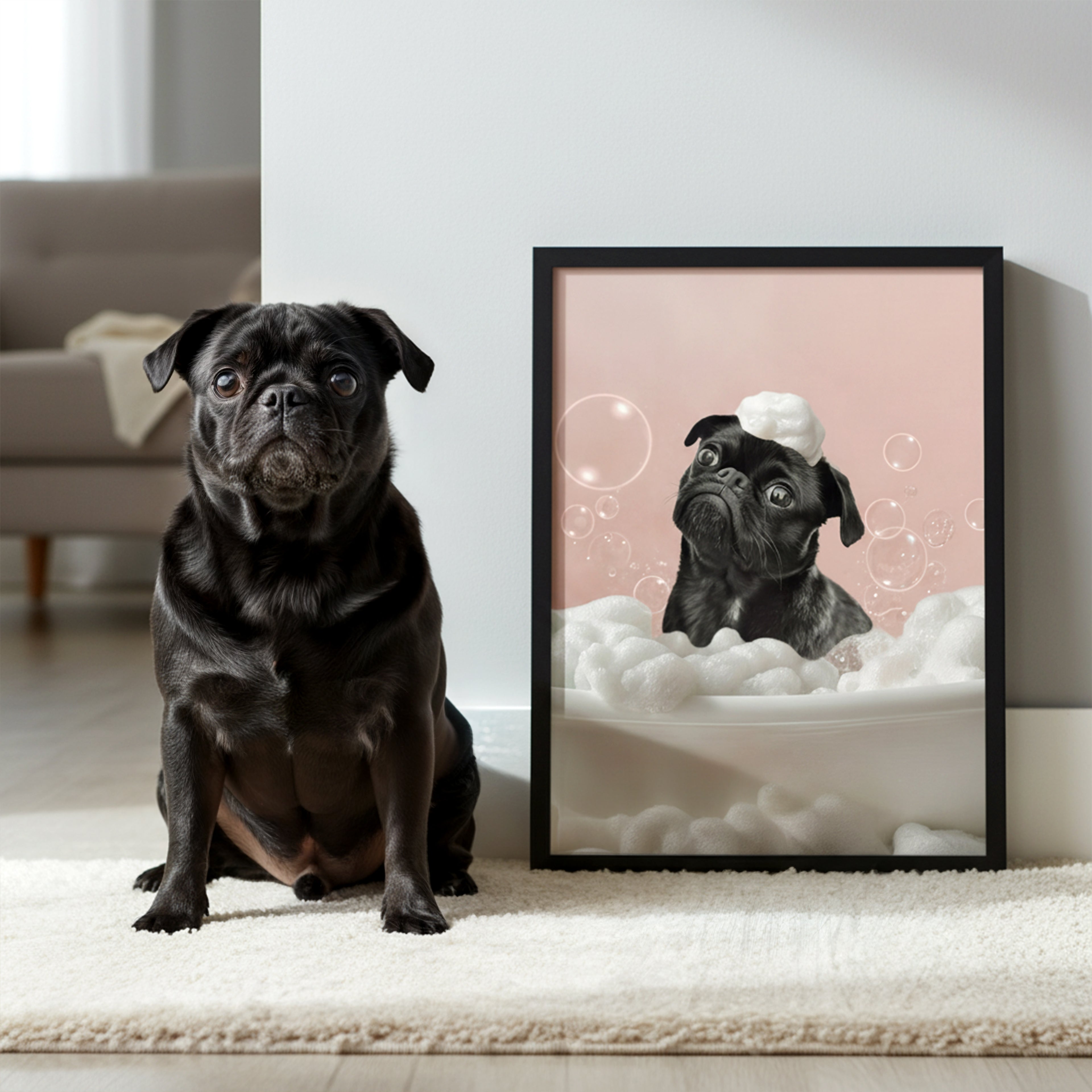 Bubbelbad – Roligt Husdjursporträtt