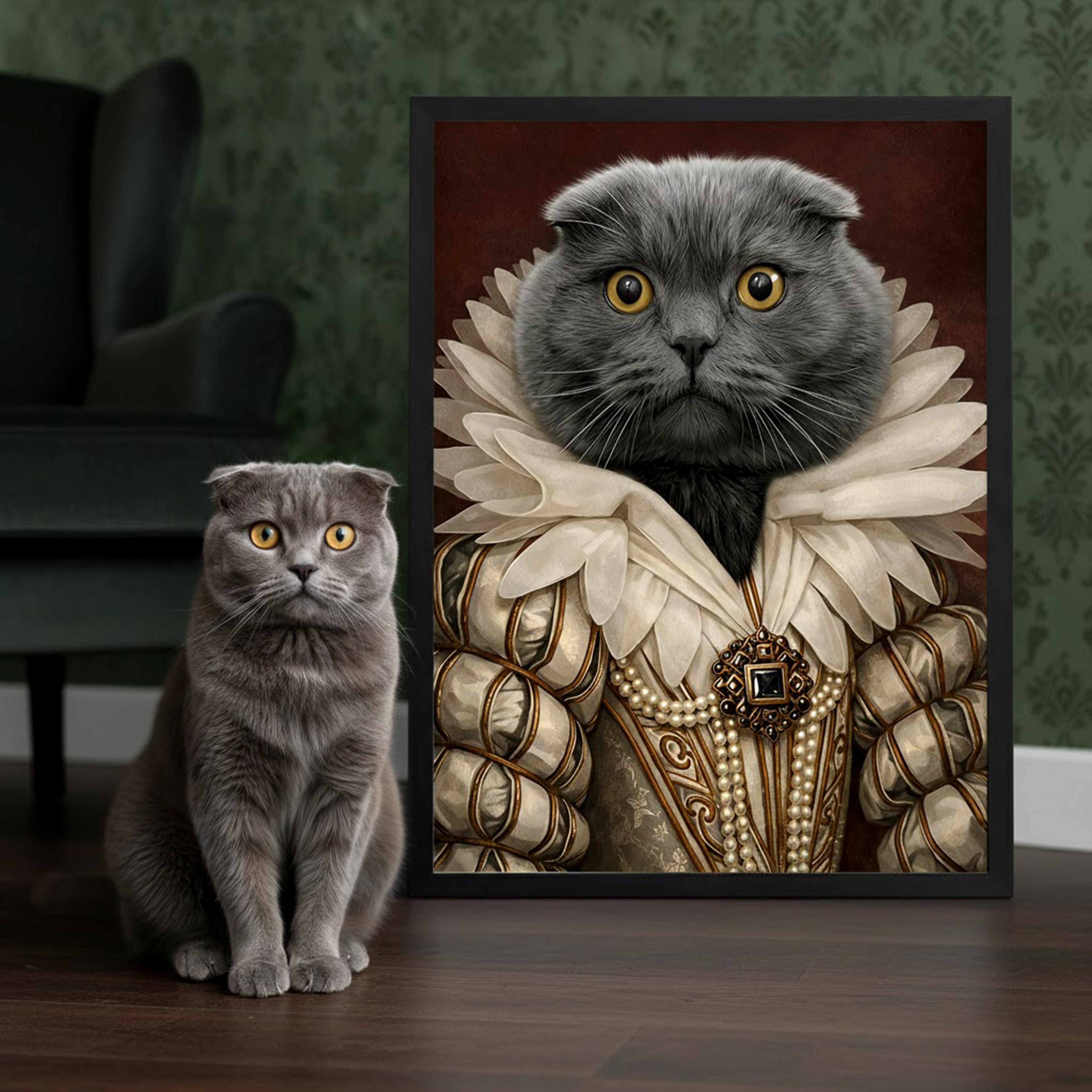 Classic Regency – Royal Pet Portrait	Klassisk Regency – Kungligt Husdjursporträtt