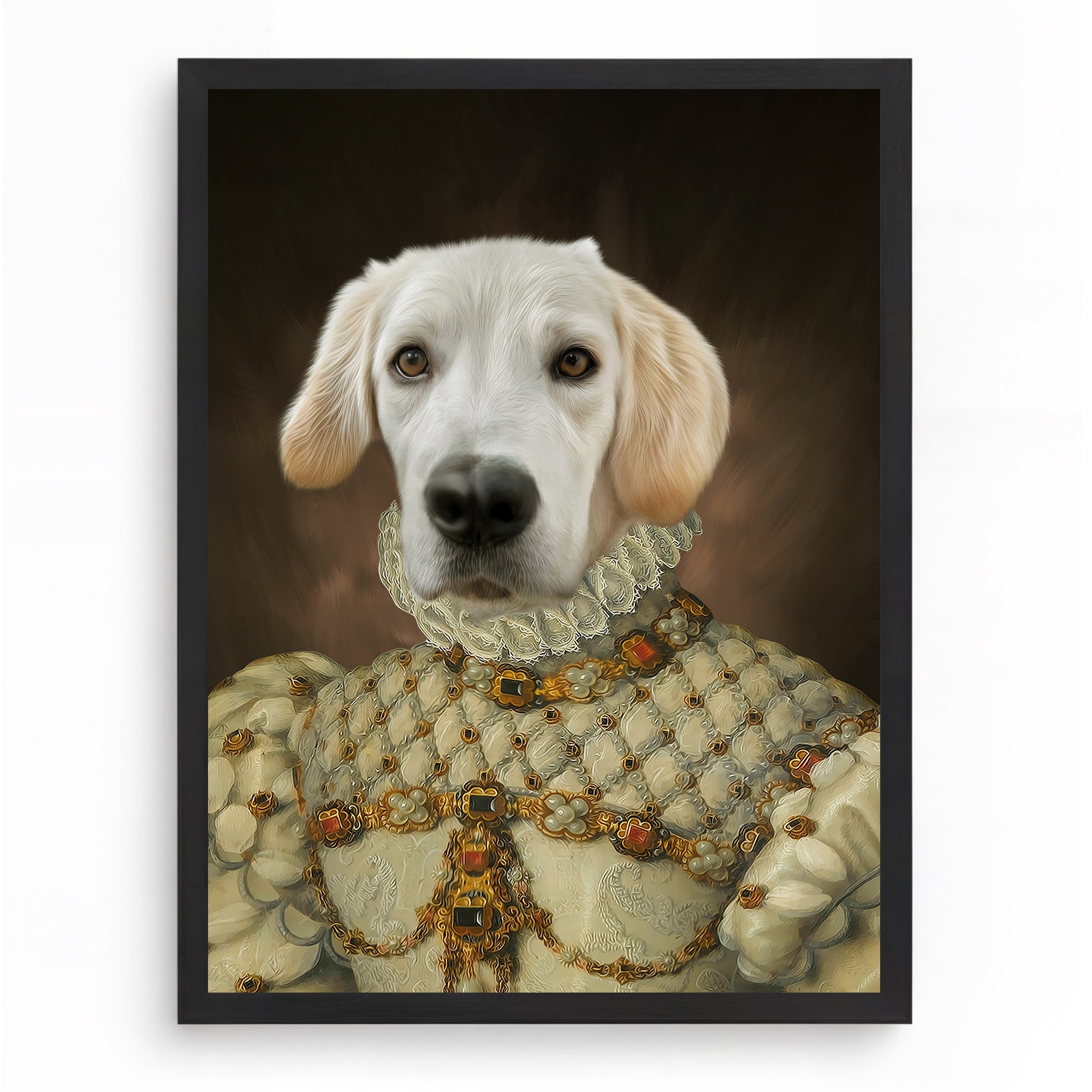 Golden Elegance – Royal Pet Portrait	Gyllene Elegans – Kungligt Husdjursporträtt