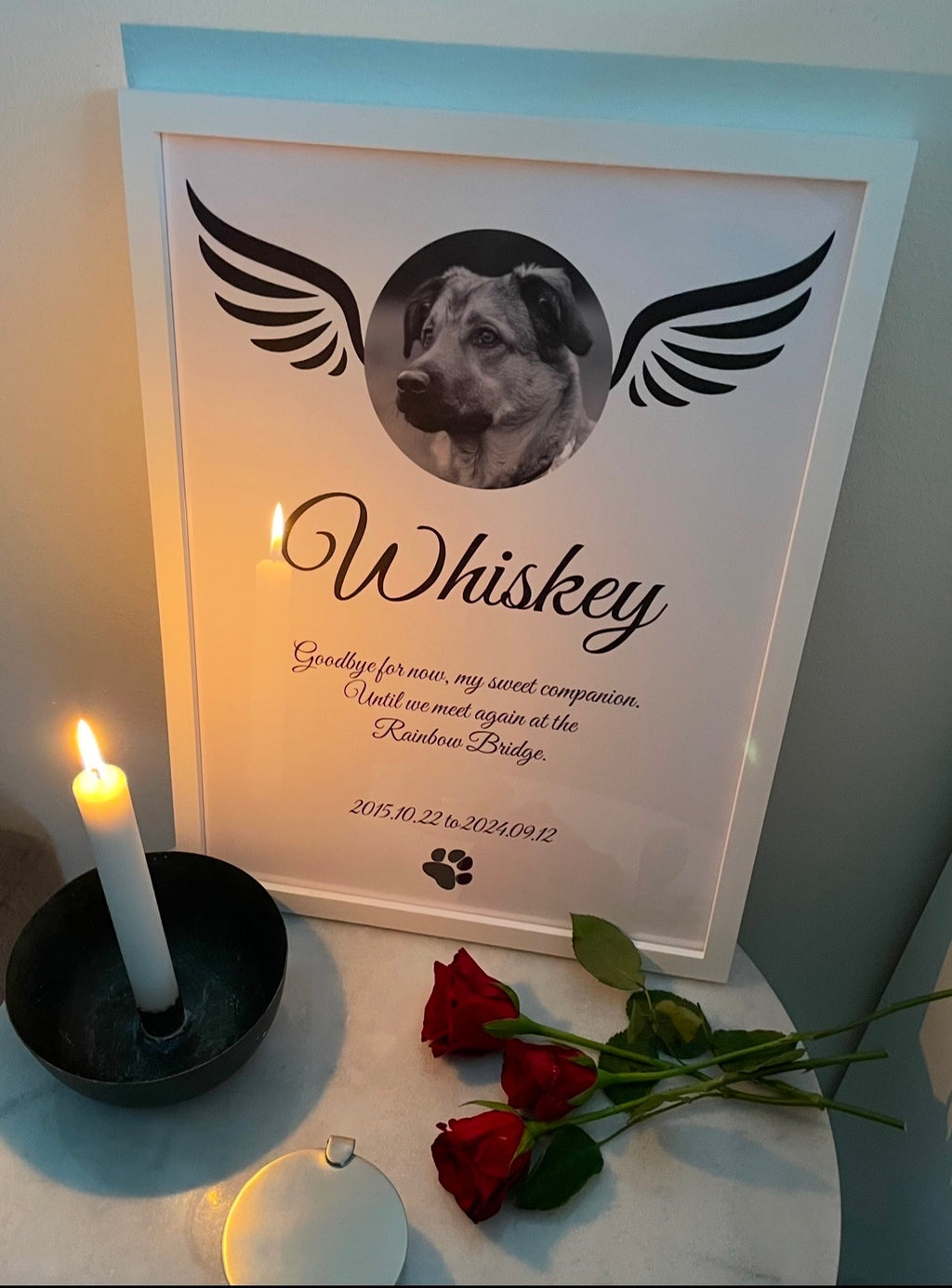 Personalized Pet Memorial Poster

Personlig Minnestavla för Husdjur