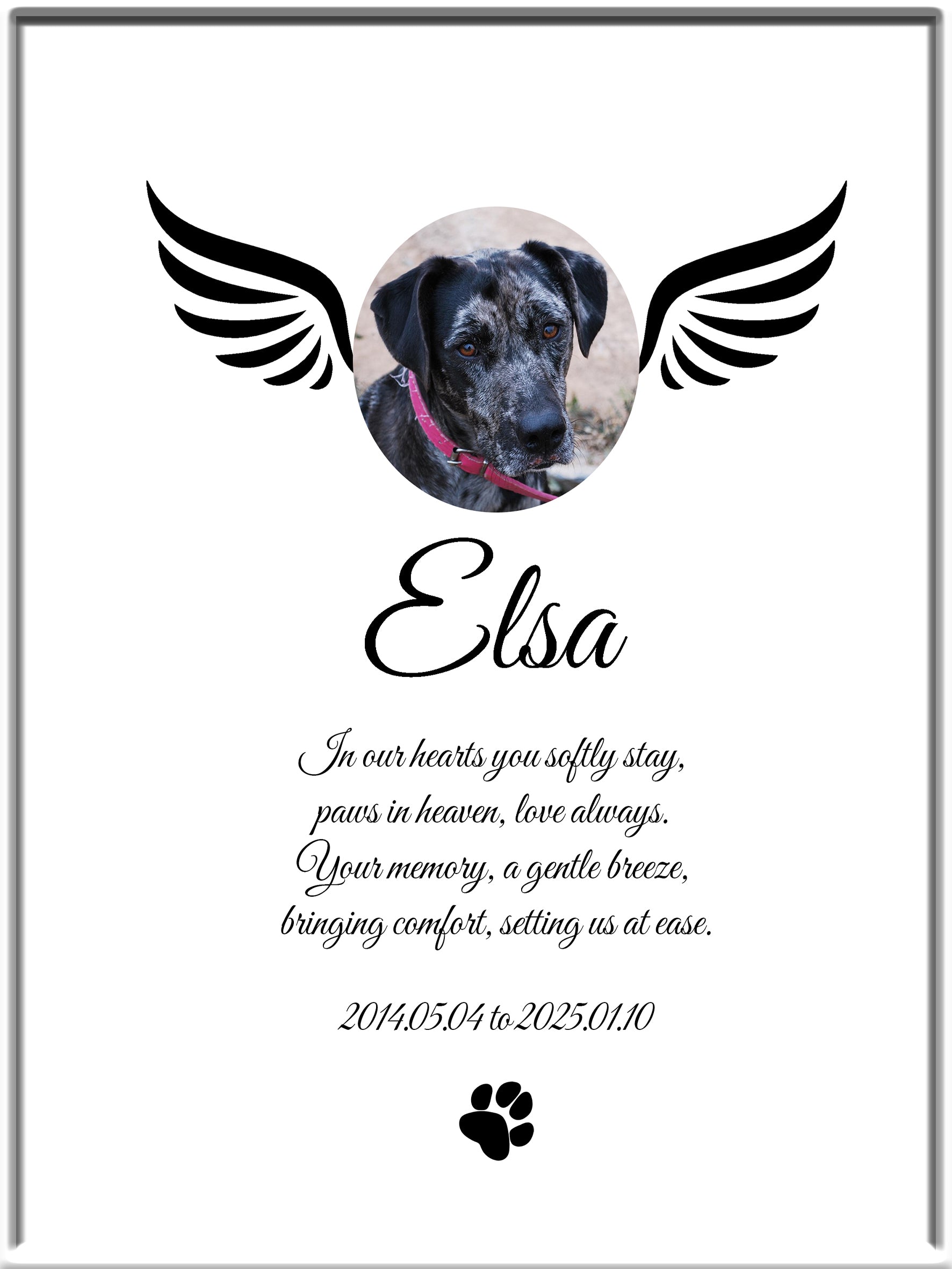 Personalized Pet Memorial Poster

Personlig Minnestavla för Husdjur