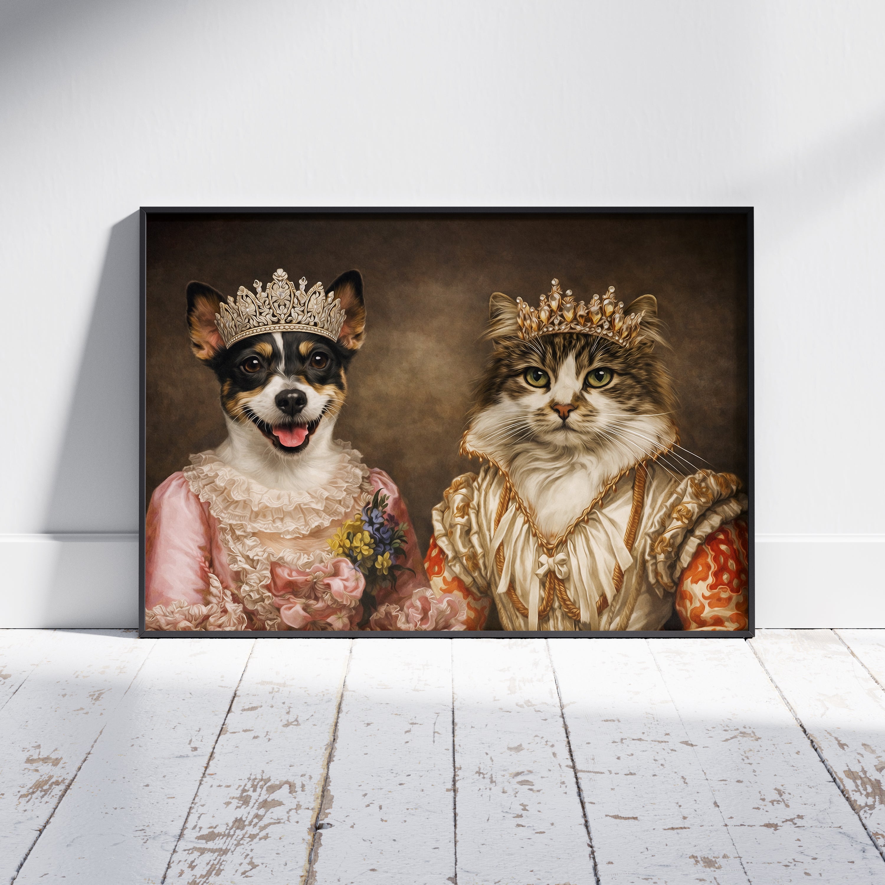 Royal Harmony – Multi Pet Portrait	Kunglig Harmoni – Husdjursporträtt för Flera