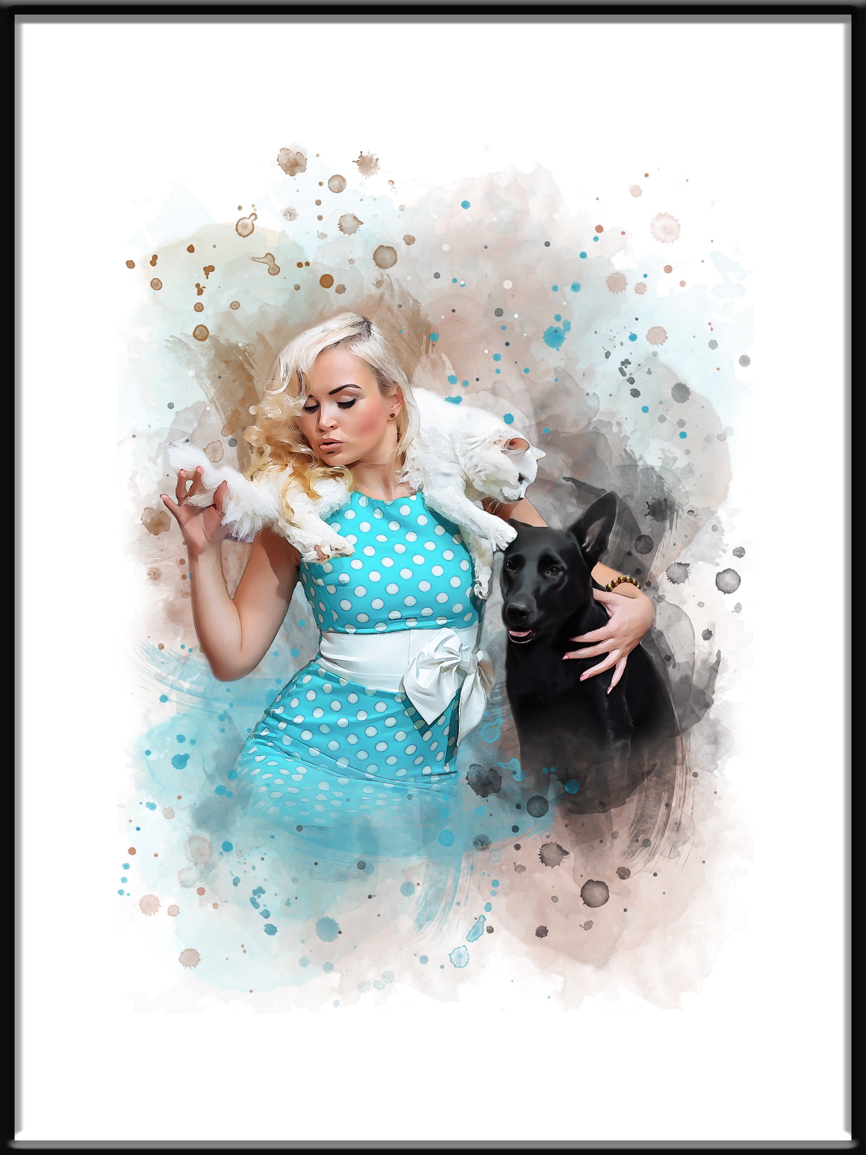 Watercolor Pet & Owner Portrait

Akvarellporträtt av Person & Husdjur